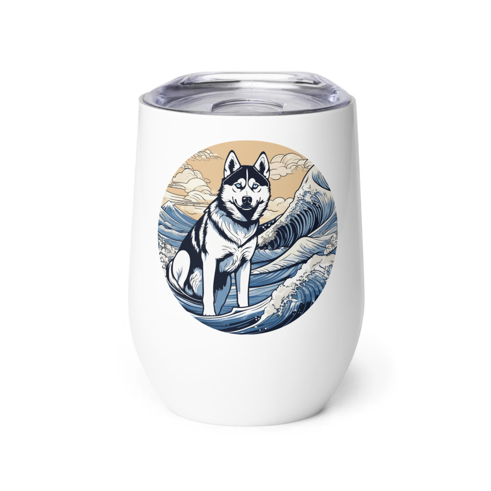 PugMug Custom Siberian Husky Wine Tumbler