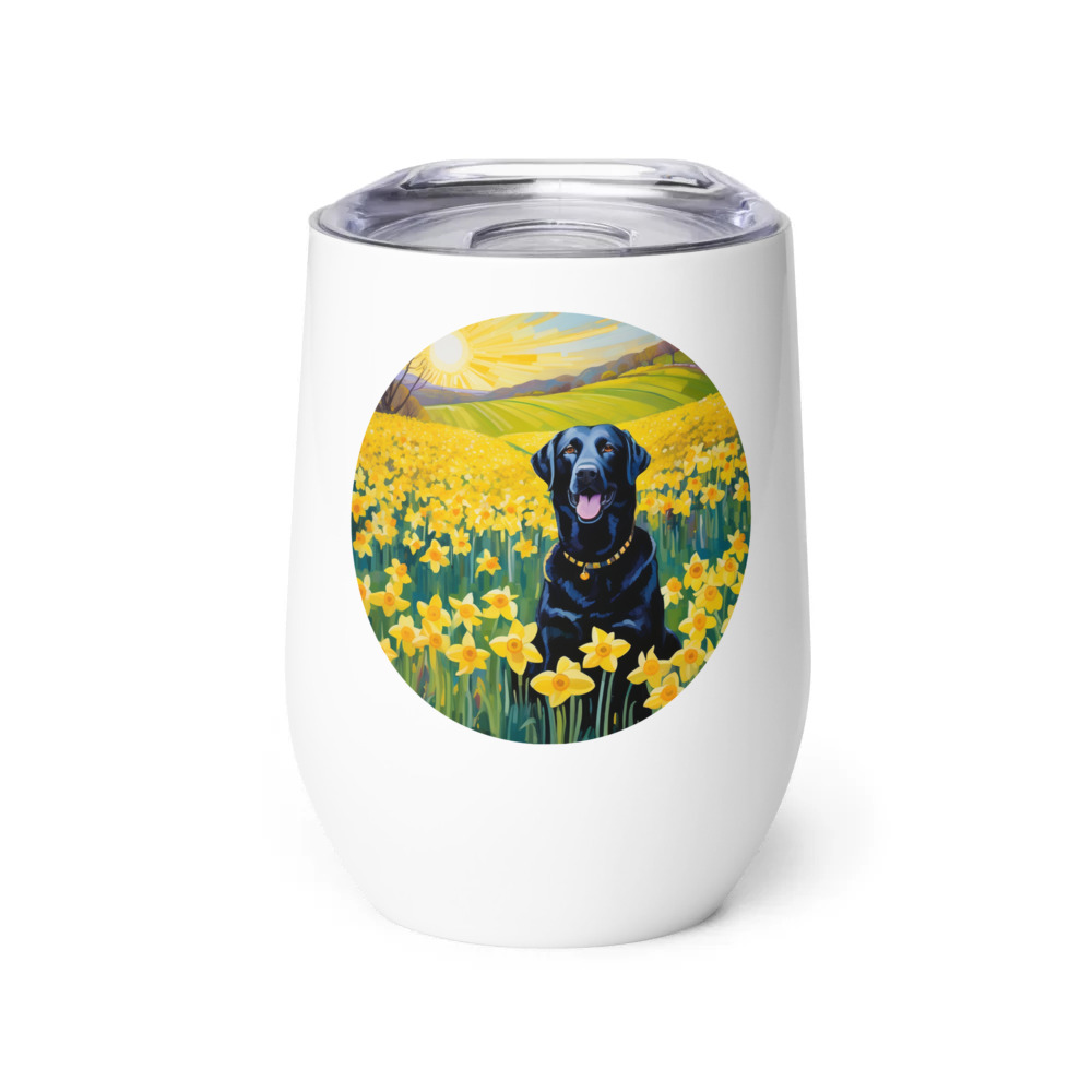 PugMug Custom Black Labrador Retriever Wine Tumbler