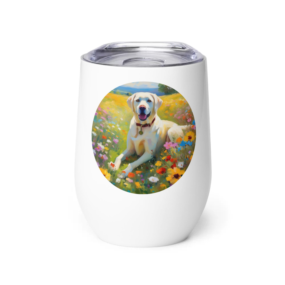 PugMug Custom White Labrador Retriever Wine Tumbler