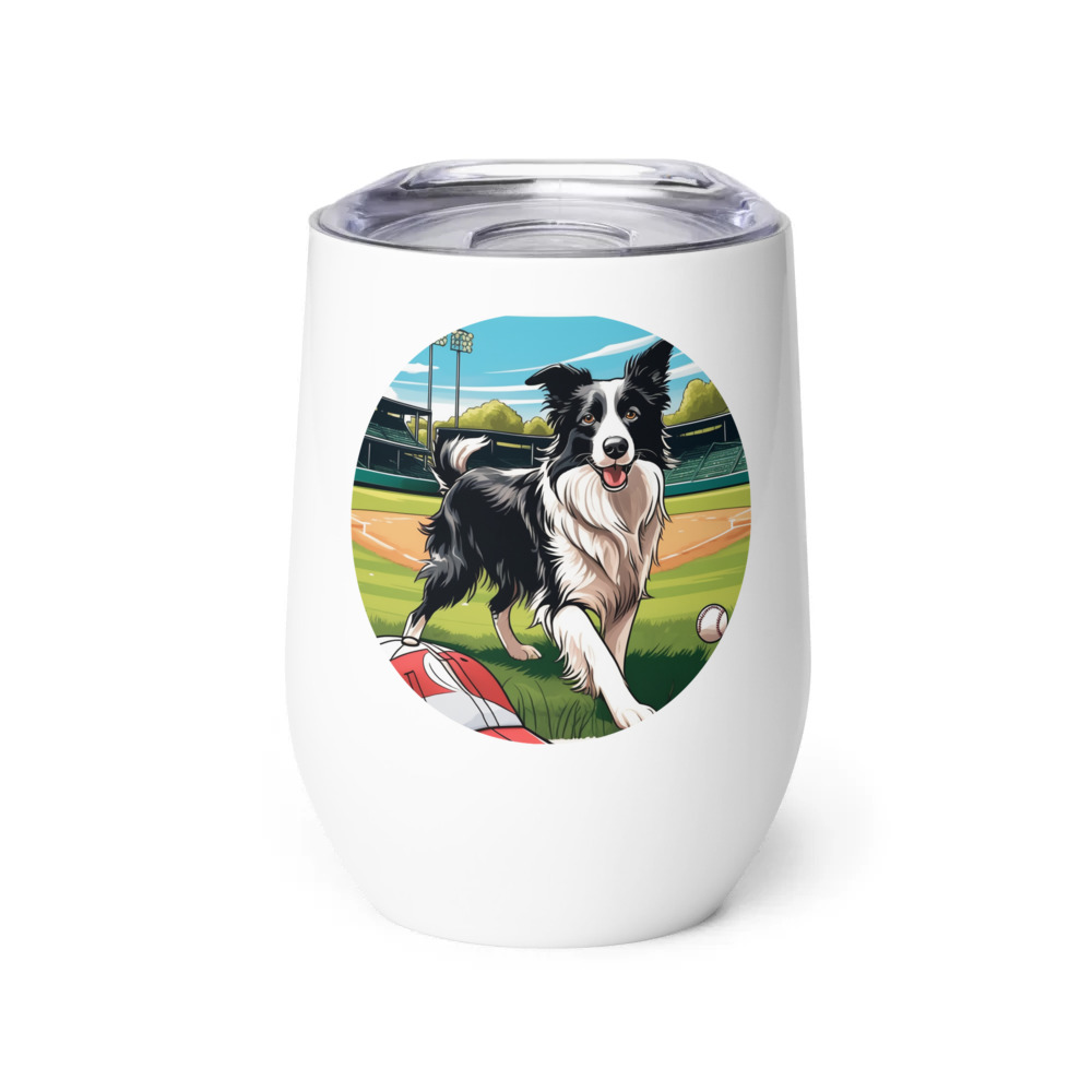 PugMug Custom Border Collie Wine Tumbler