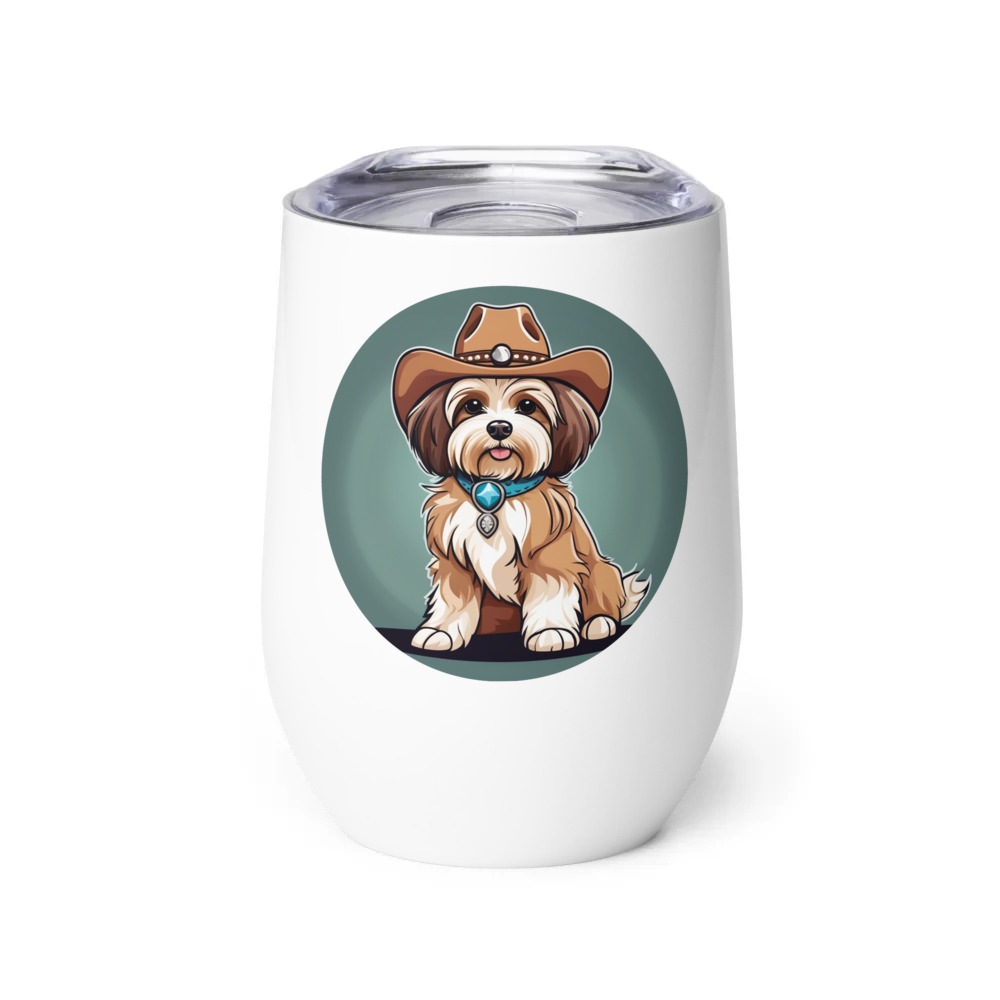 PugMug Custom Tan Havanese Dog Wine Tumbler