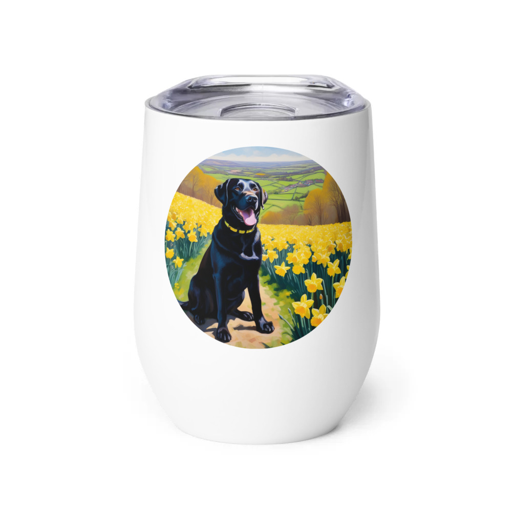 PugMug Custom Black Labrador Retriever Wine Tumbler