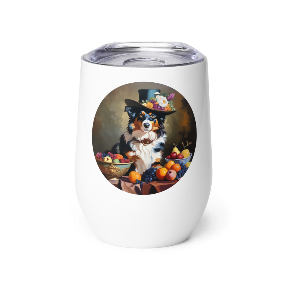 PugMug Custom Australian Shepherd Dog Wine Tumbler