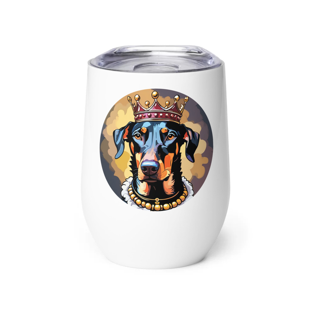 PugMug Custom Doberman Pinscher Wine Tumbler