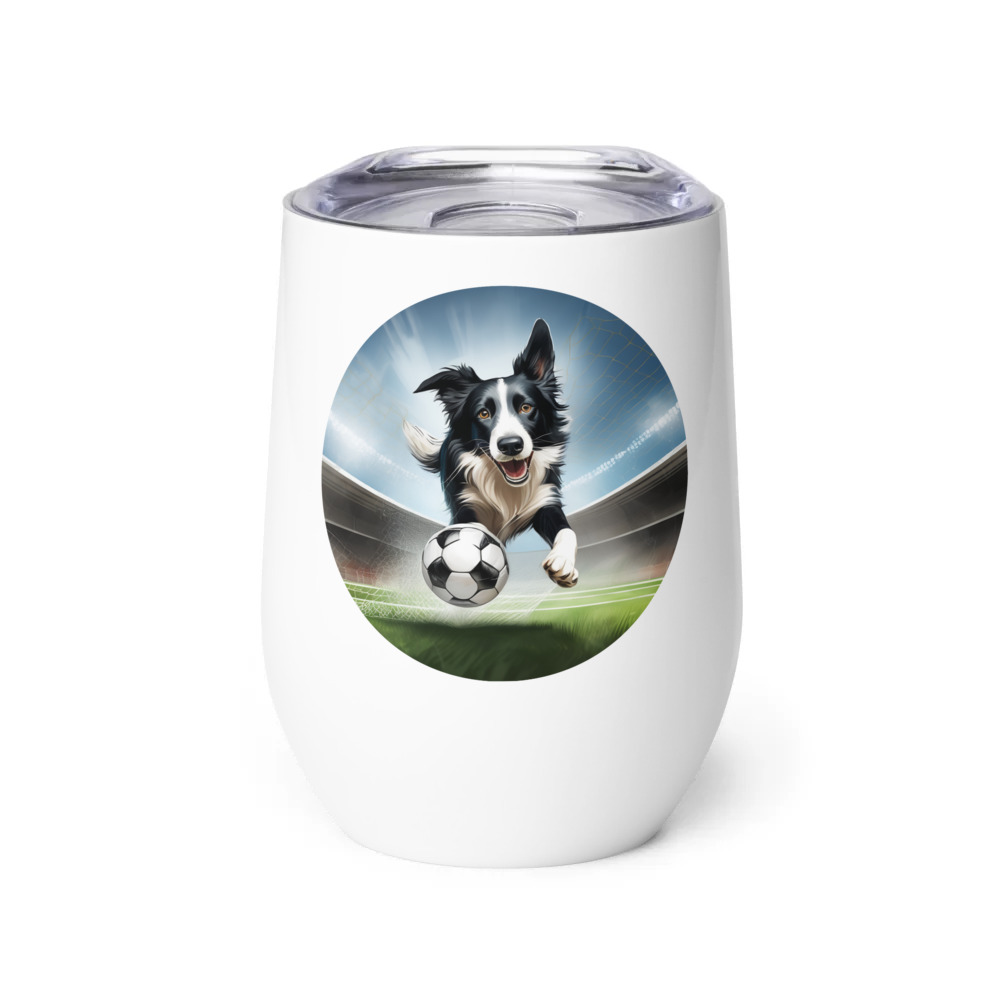 PugMug Custom Border Collie Wine Tumbler