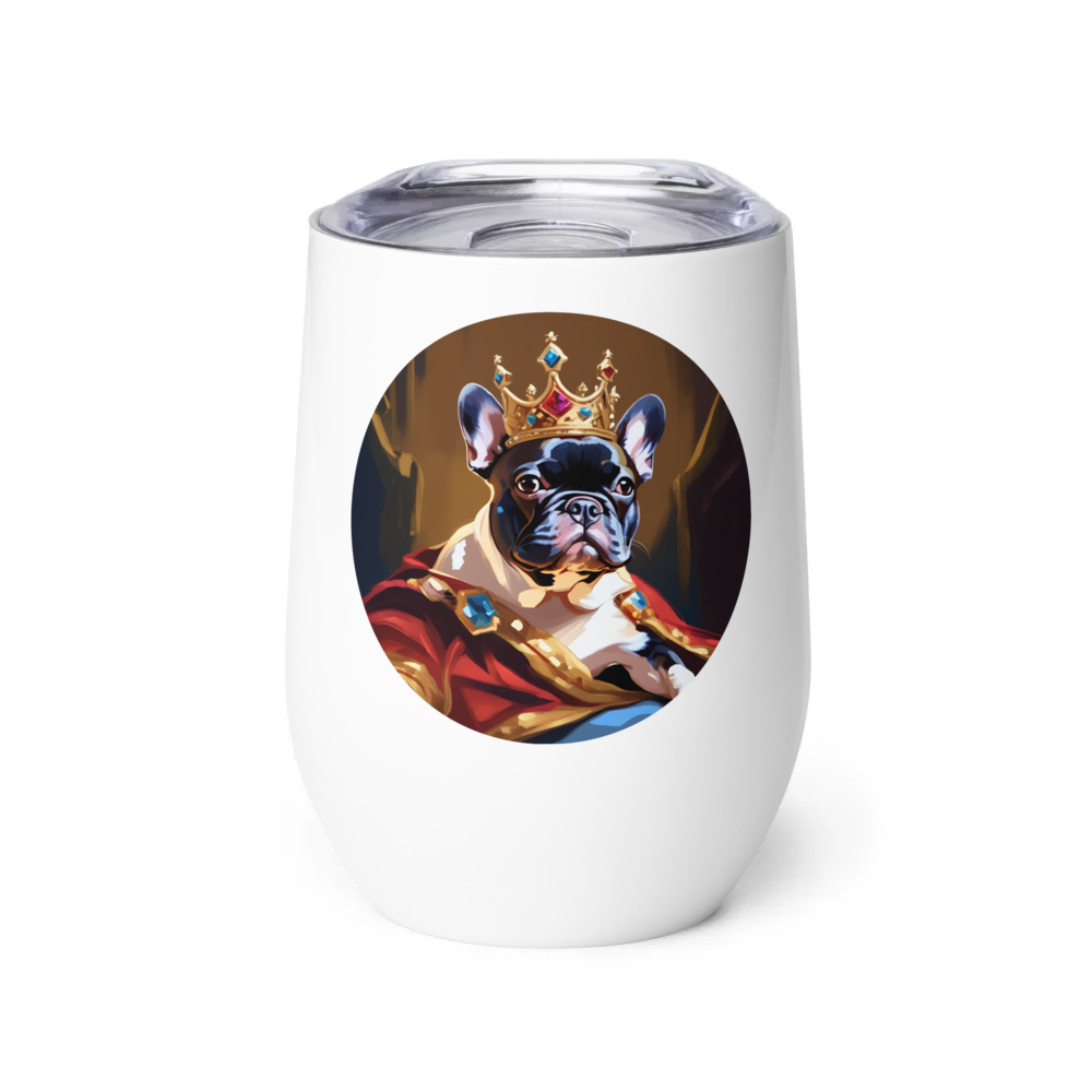 PugMug Custom Tan French Bulldog Wine Tumbler