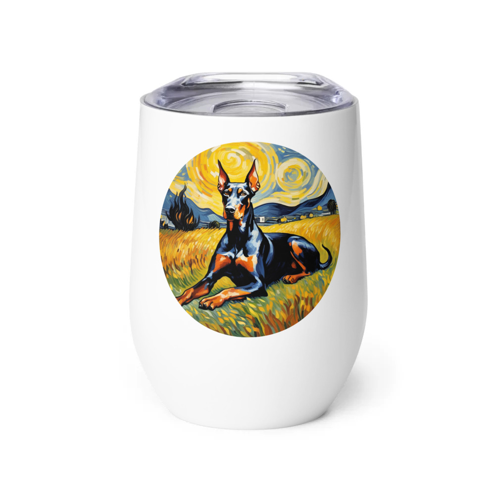 PugMug Custom Doberman Pinscher Wine Tumbler