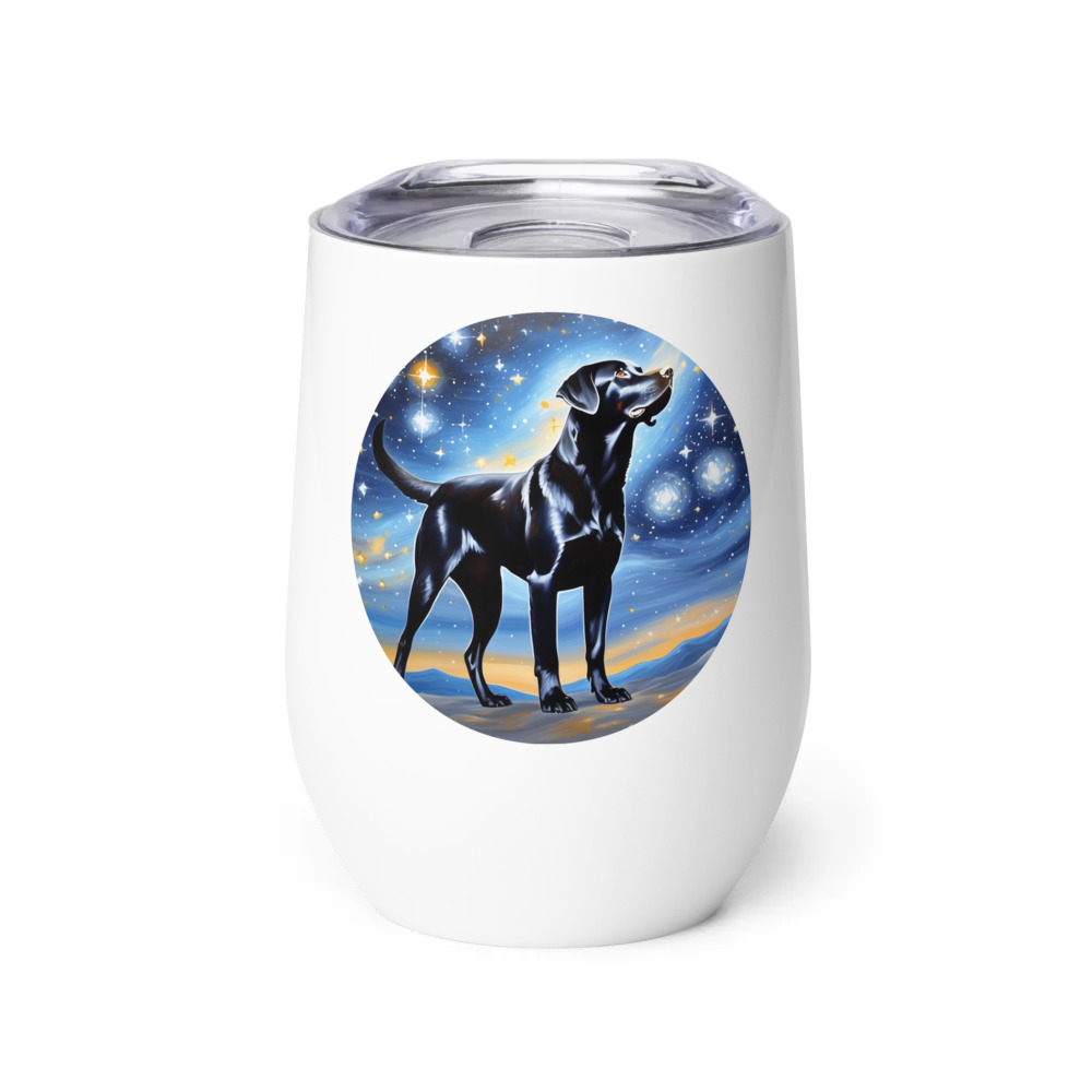 PugMug Custom Black Labrador Retriever Wine Tumbler