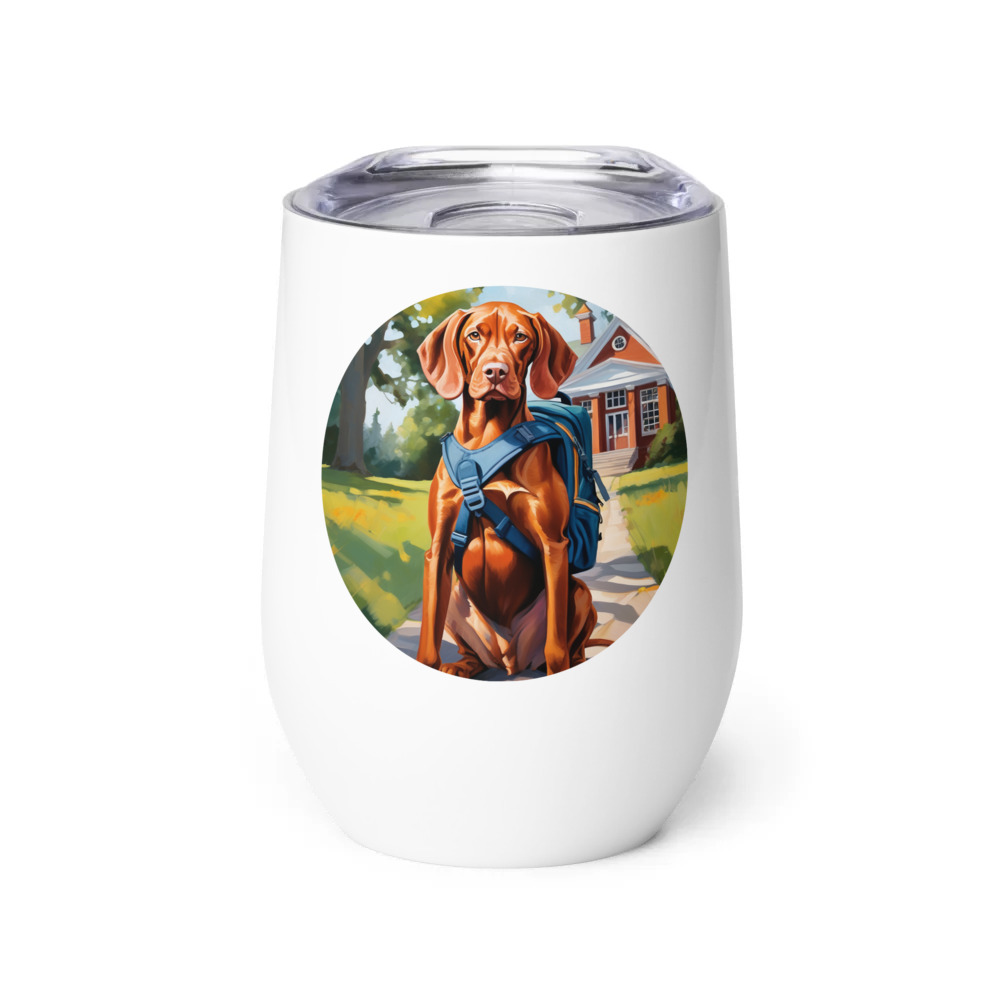 PugMug Custom Vizsla Wine Tumbler