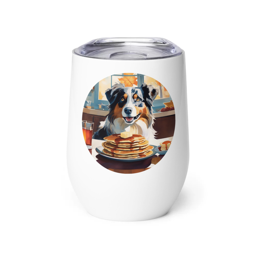 PugMug Custom Australian Shepherd Dog Wine Tumbler