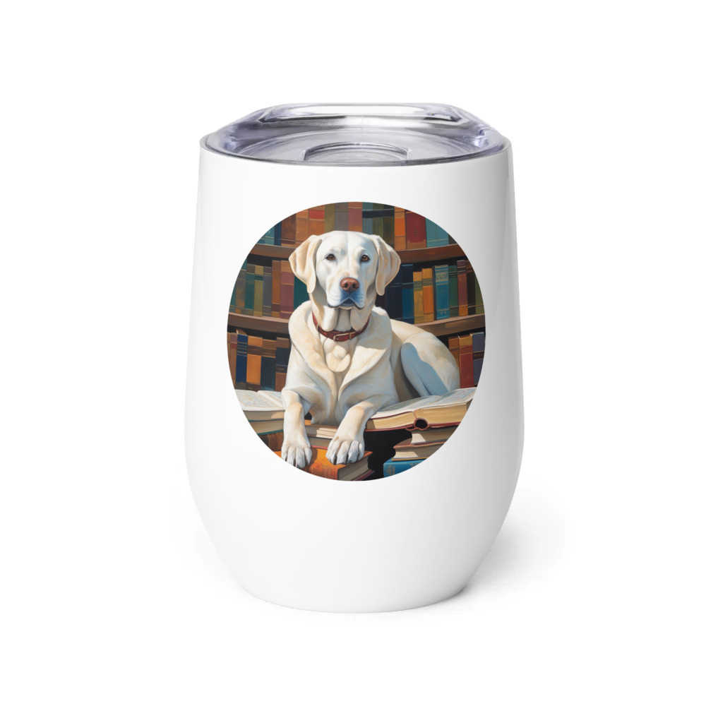 PugMug Custom White Labrador Retriever Wine Tumbler