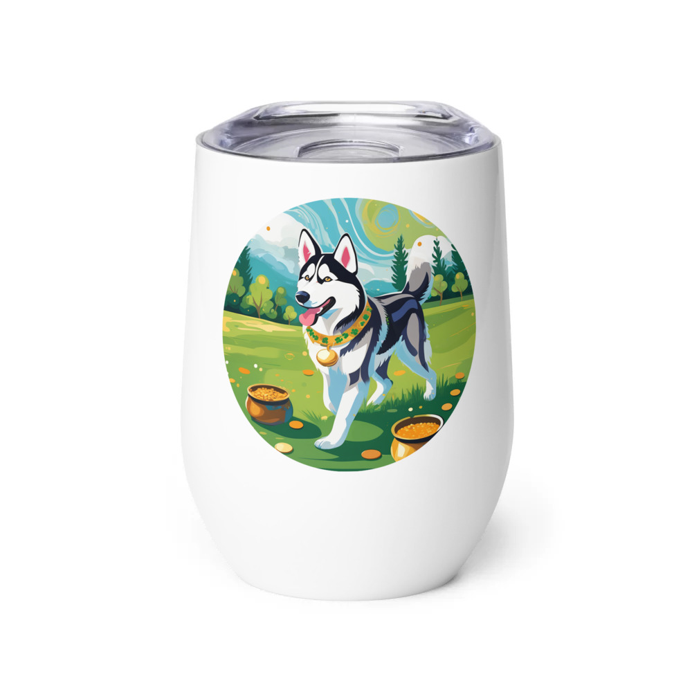 PugMug Custom Siberian Husky Wine Tumbler