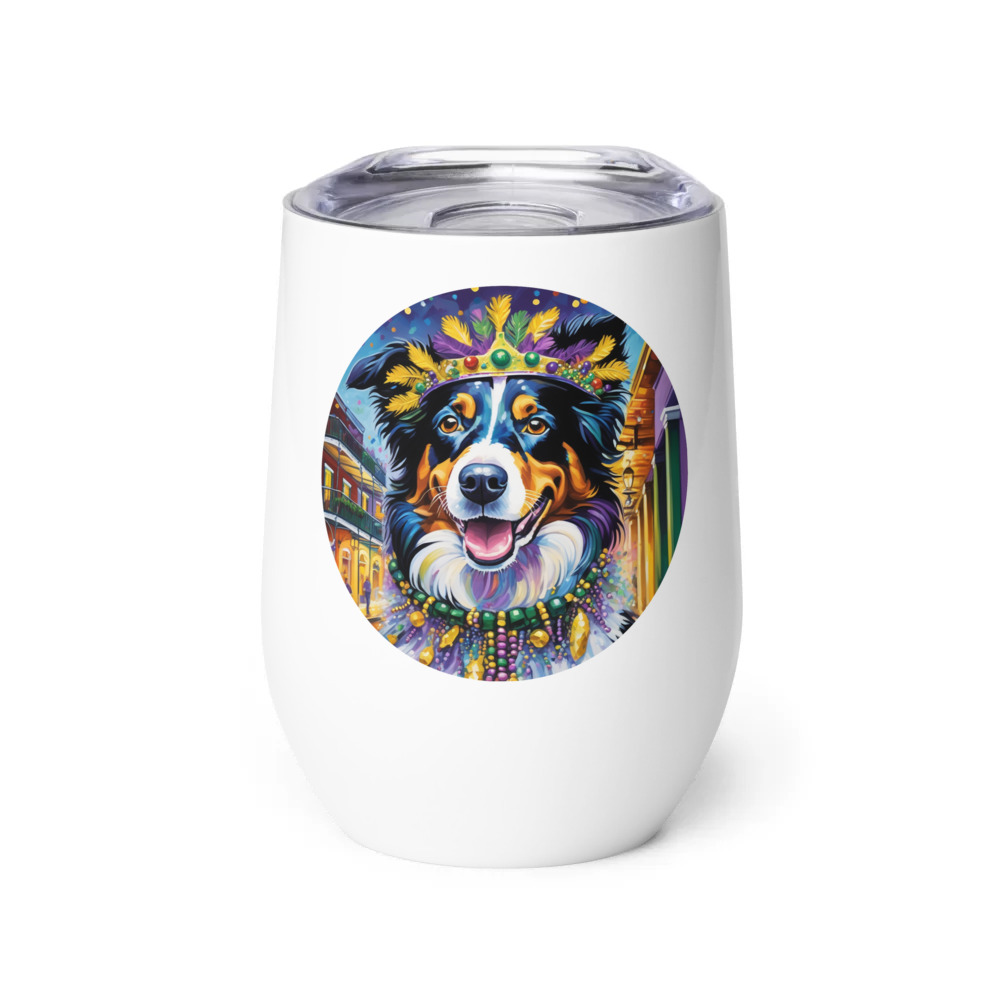 PugMug Custom Border Collie Wine Tumbler