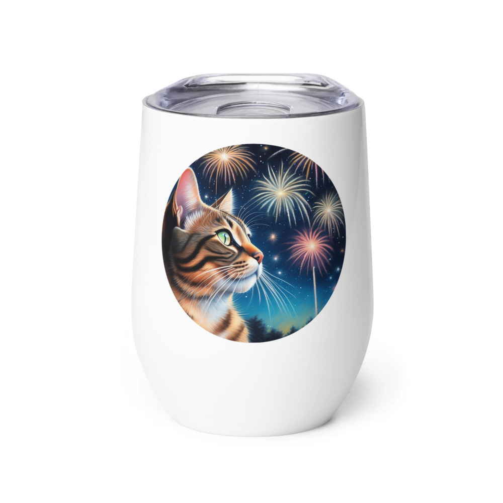 PugMug Custom Tabby Exotic Cat Wine Tumbler