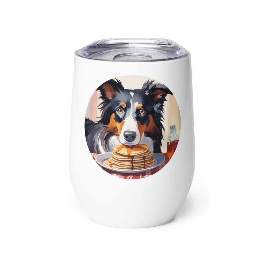 PugMug Custom Border Collie Wine Tumbler