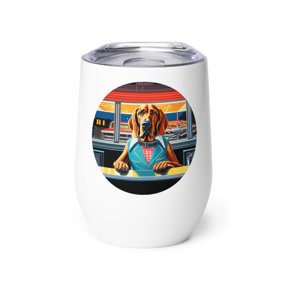 PugMug Custom Bloodhound Wine Tumbler