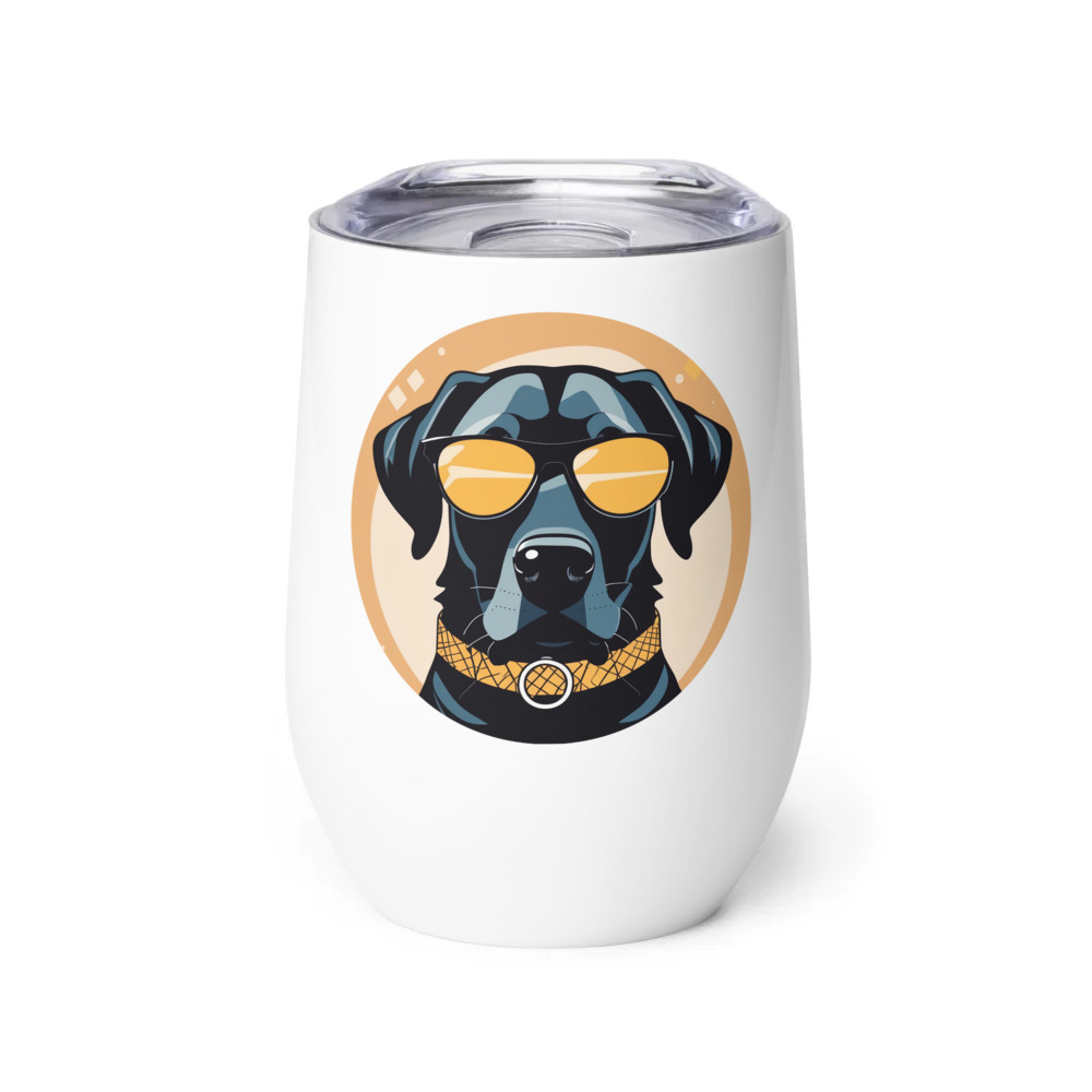 PugMug Custom Black Labrador Retriever Wine Tumbler