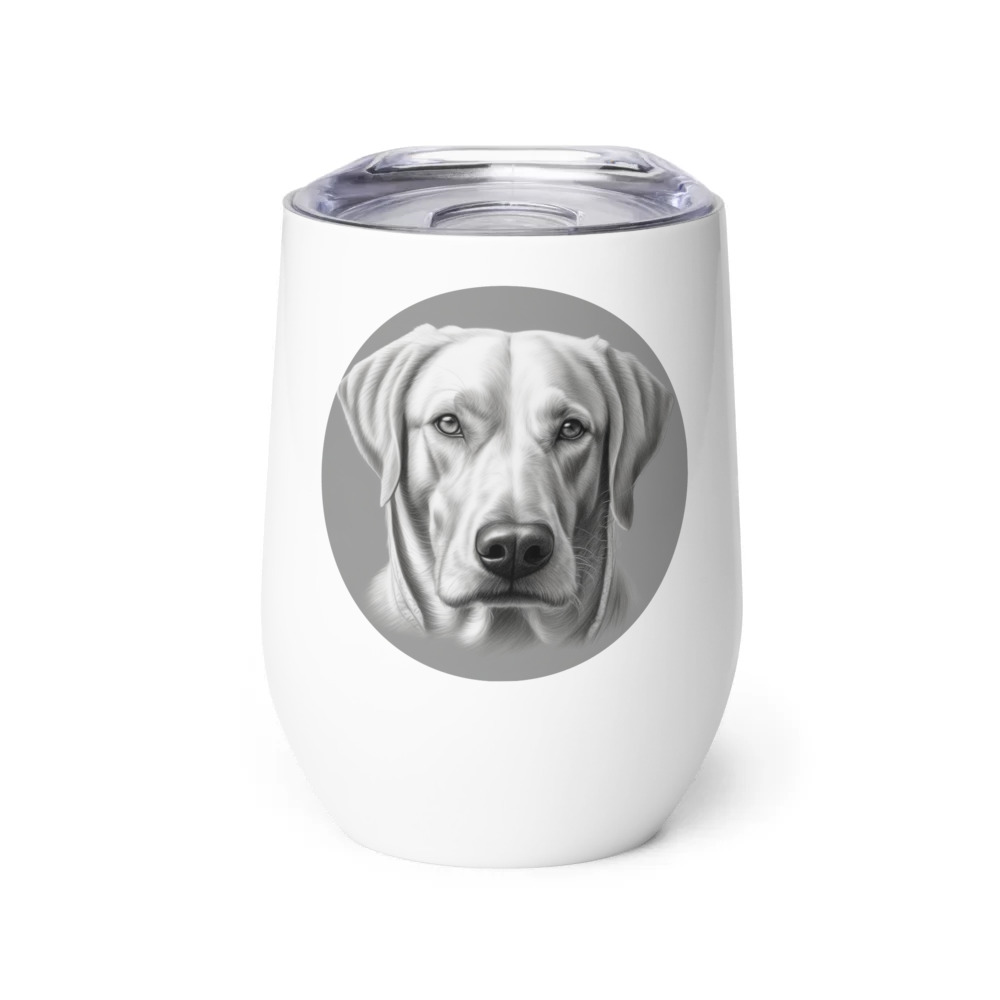 PugMug Custom White Labrador Retriever Wine Tumbler