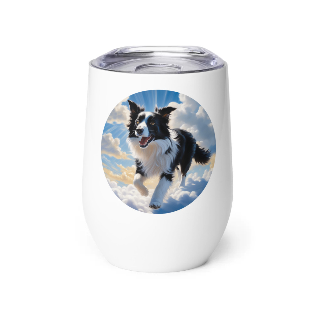 PugMug Custom Border Collie Wine Tumbler
