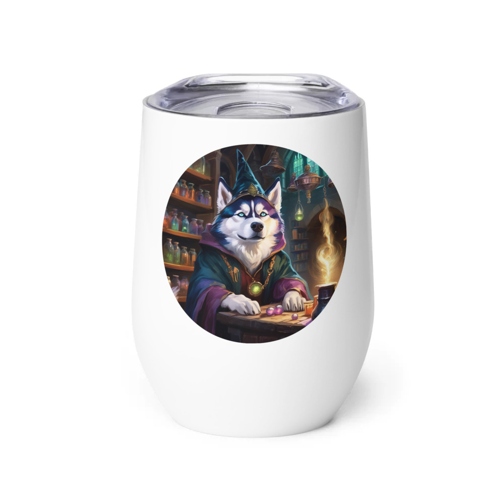 PugMug Custom Siberian Husky Wine Tumbler