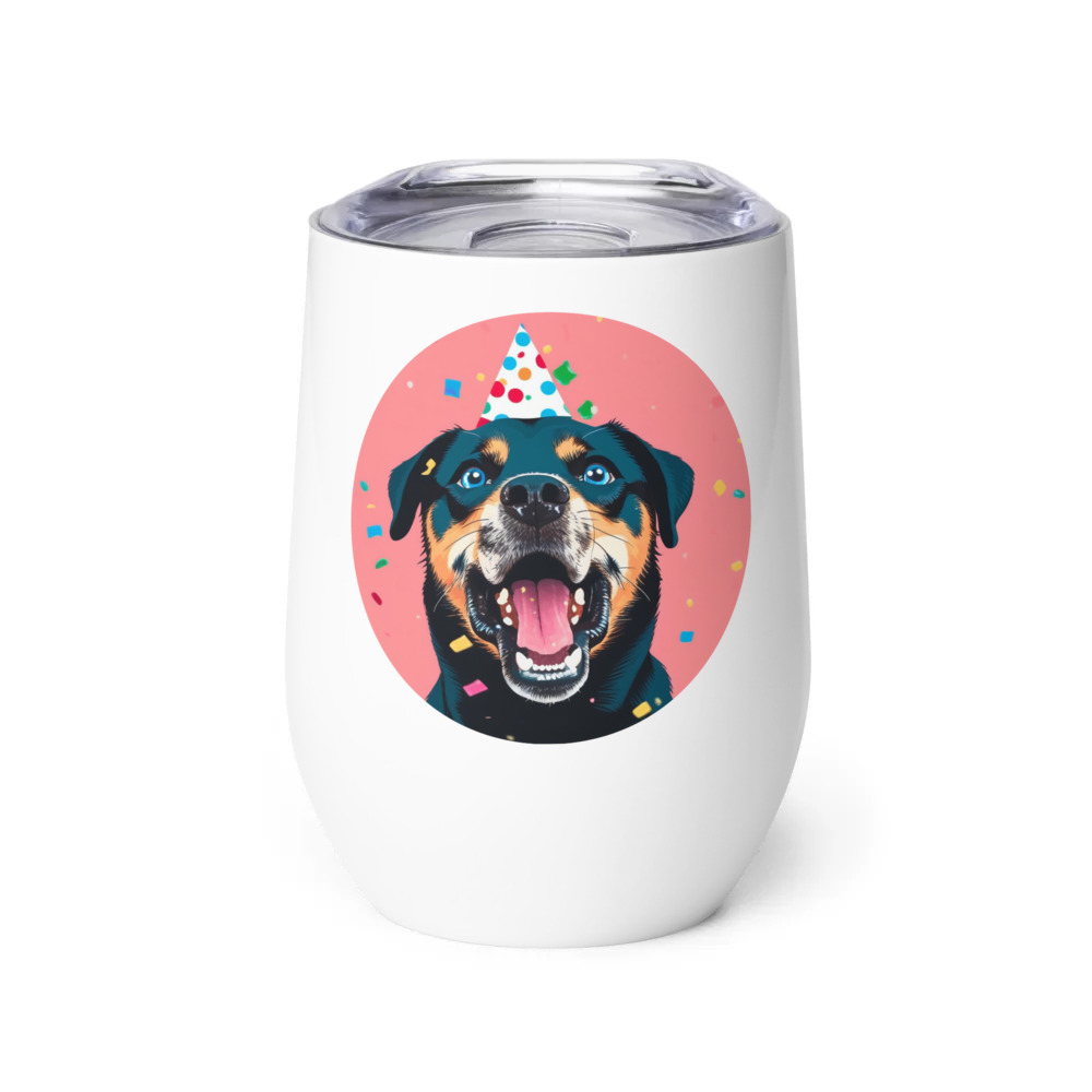 PugMug Custom Blue Wine Tumbler