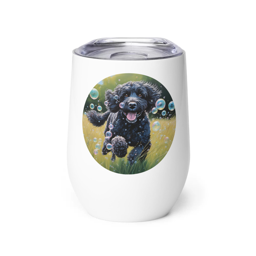 PugMug Custom Portuguese Water Dog Wine Tumbler