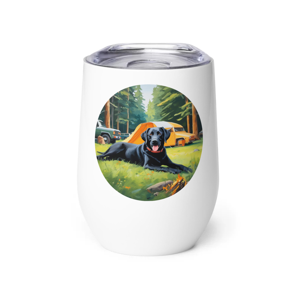 PugMug Custom Black Labrador Retriever Wine Tumbler