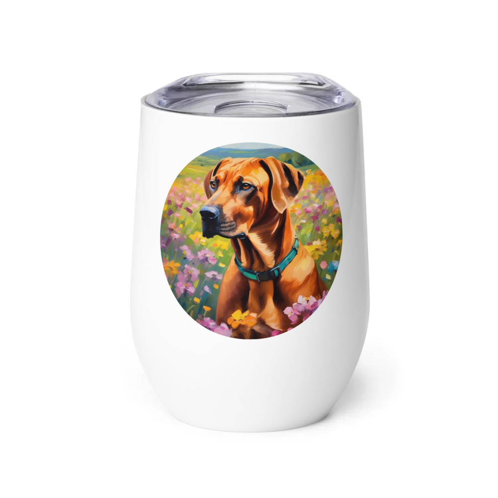 PugMug Custom Rhodesian Ridgeback Wine Tumbler