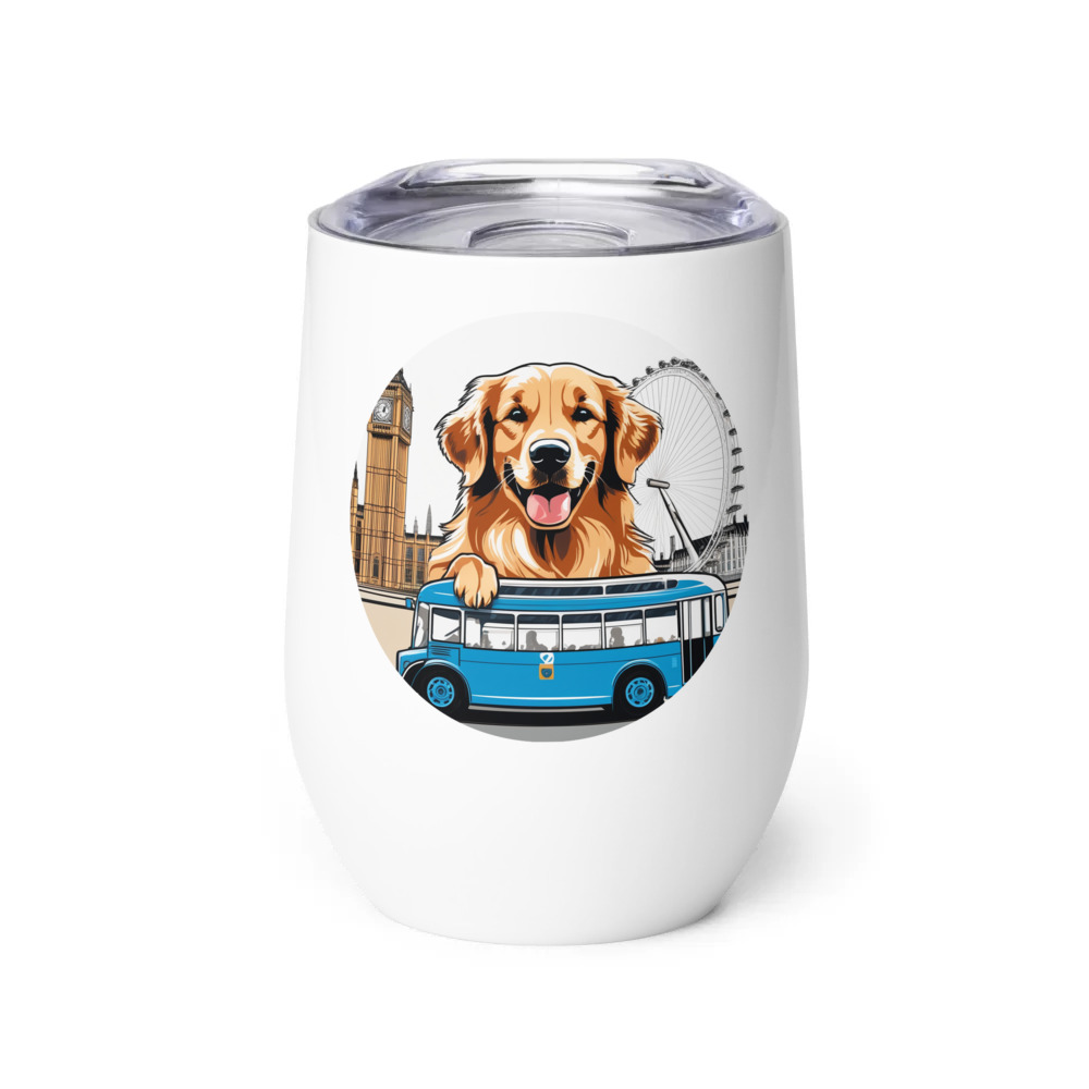 PugMug Custom Golden Retriever Wine Tumbler