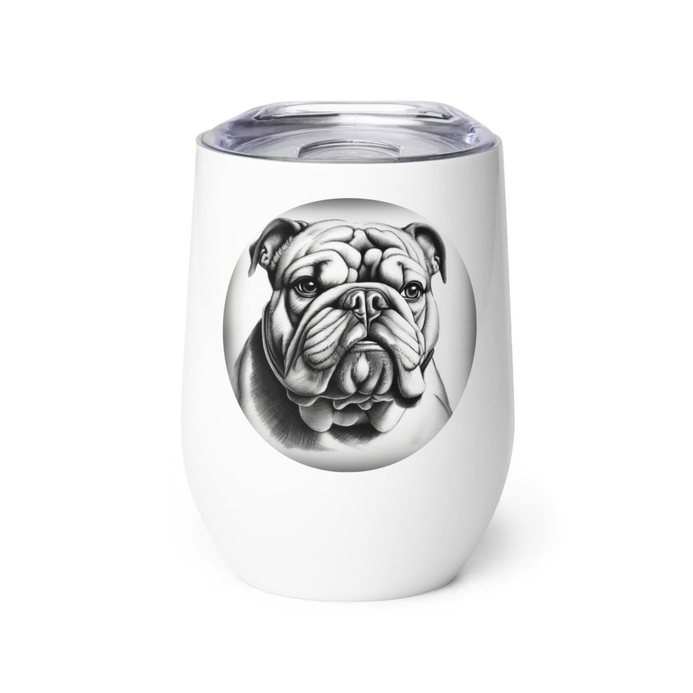 PugMug Custom Bulldog Wine Tumbler