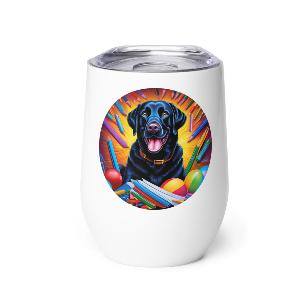 PugMug Custom Black Labrador Retriever Wine Tumbler