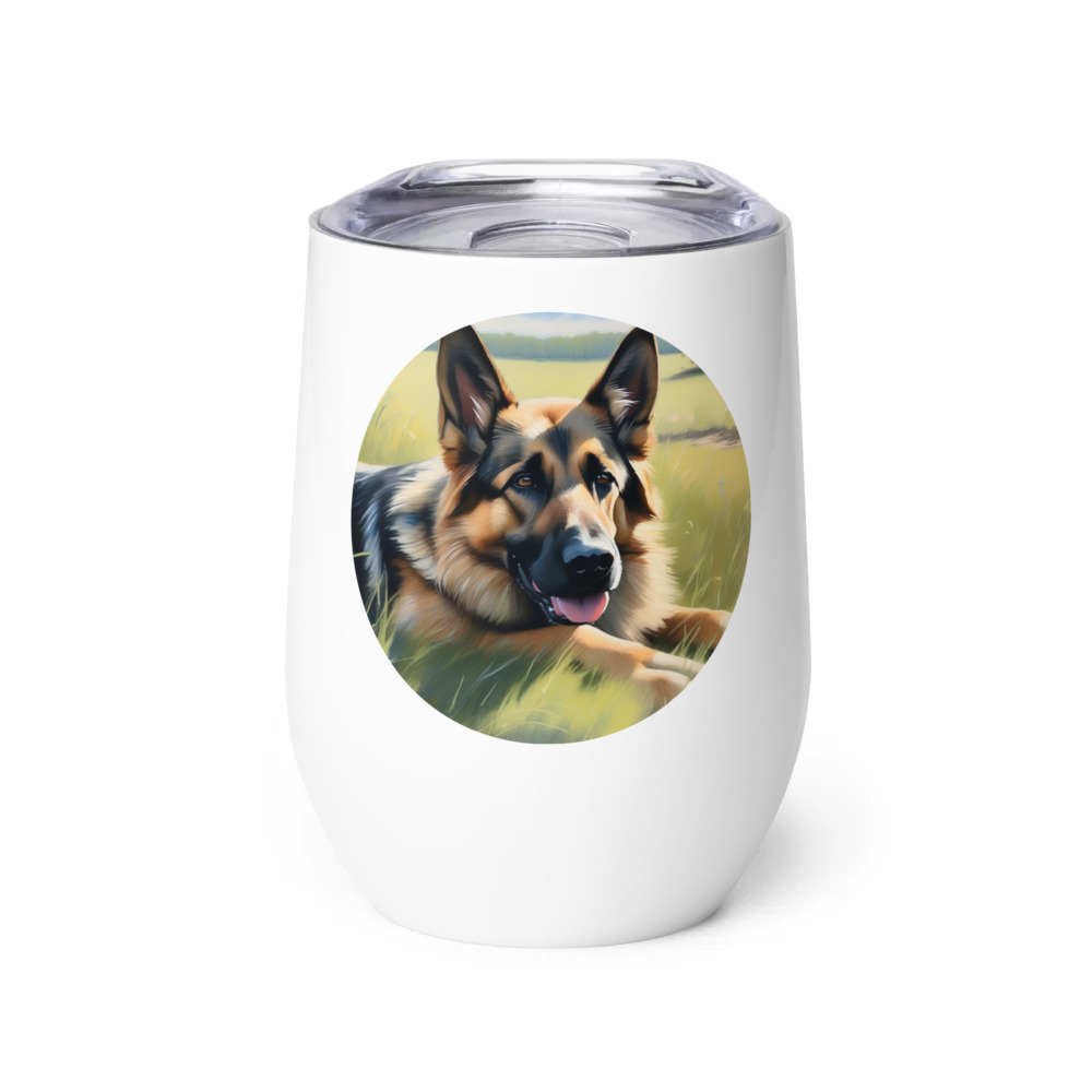 PugMug Custom German Shepherd Dog Wine Tumbler