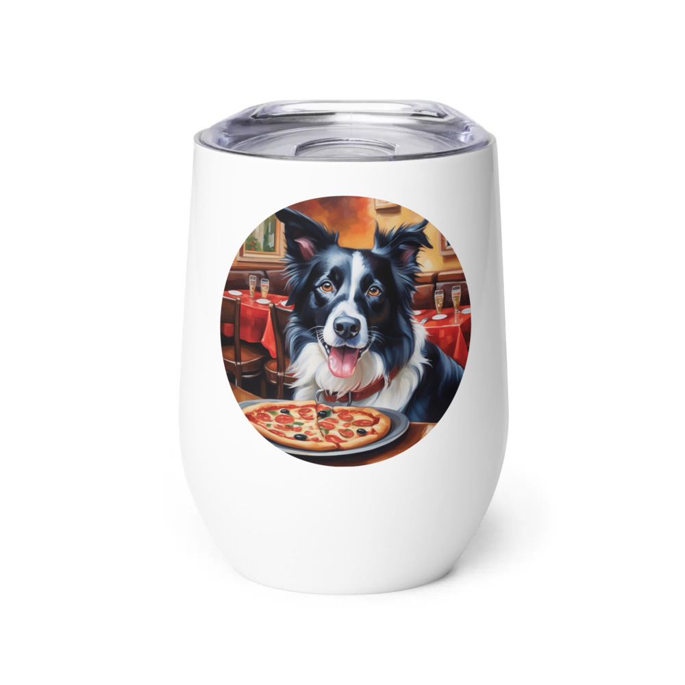 PugMug Custom Border Collie Wine Tumbler