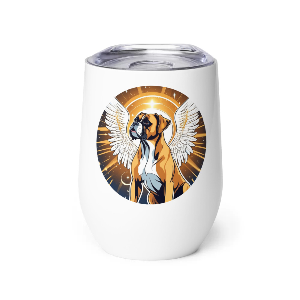 PugMug Custom Boxer Dog Wine Tumbler