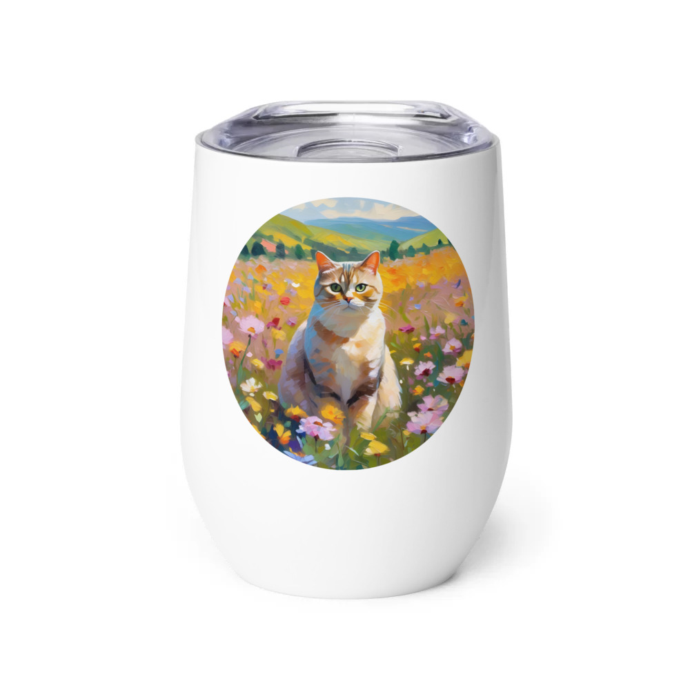 PugMug Custom Tabby British Shorthair Cat Wine Tumbler