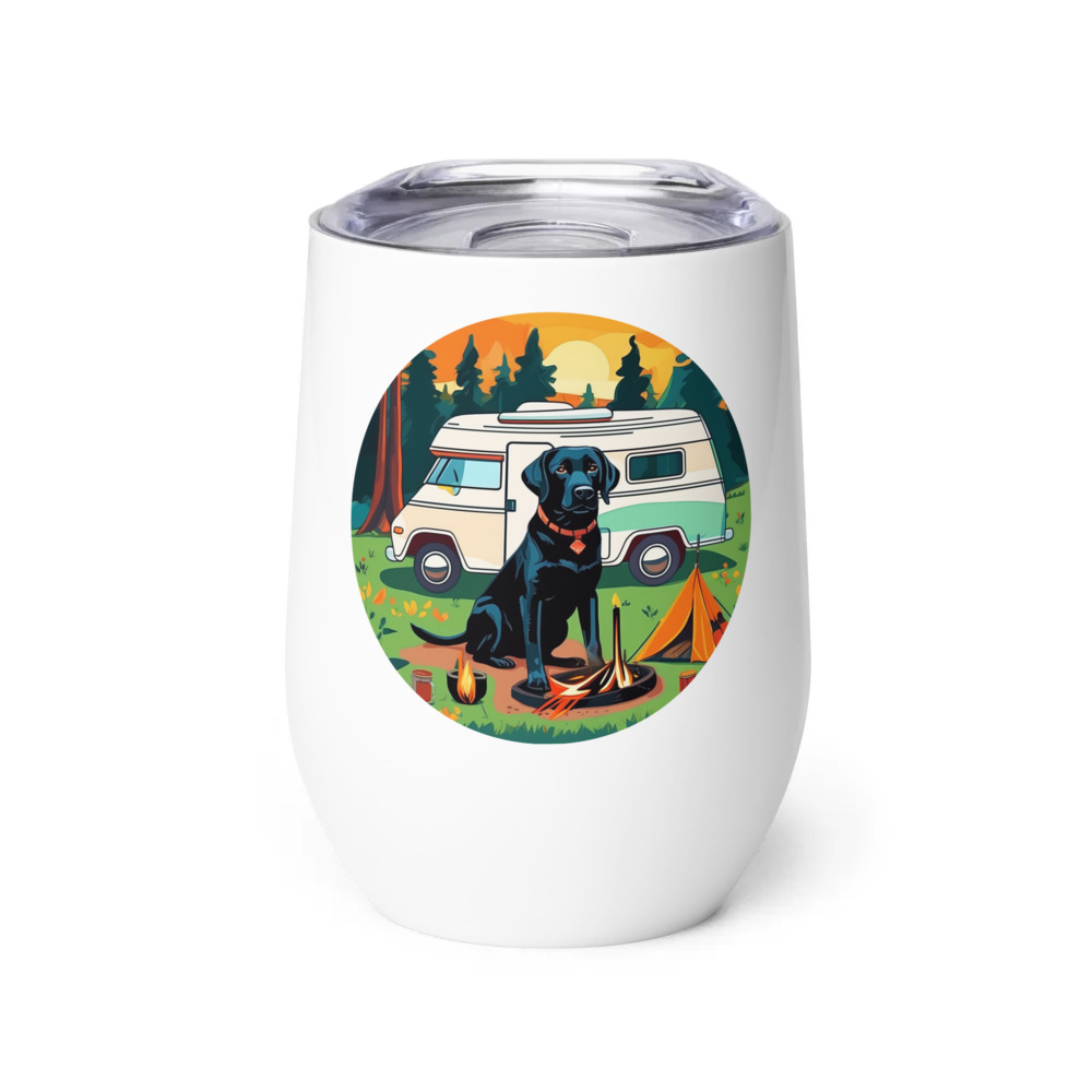 PugMug Custom Black Labrador Retriever Wine Tumbler