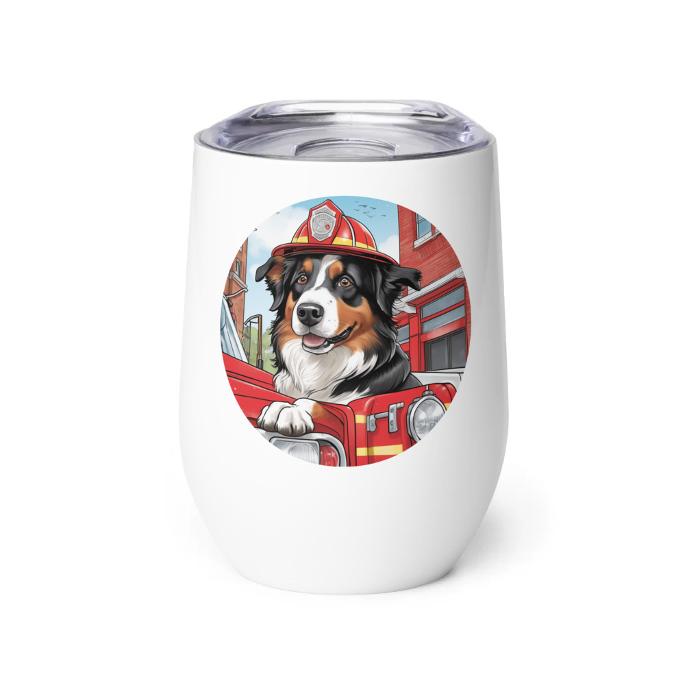 PugMug Custom Australian Shepherd Dog Wine Tumbler