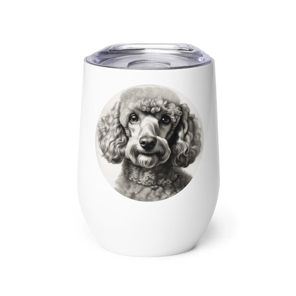 PugMug Custom Tan Poodle Wine Tumbler