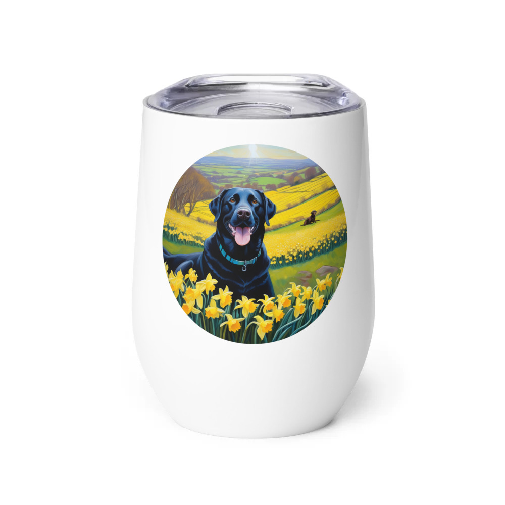 PugMug Custom Black Labrador Retriever Wine Tumbler