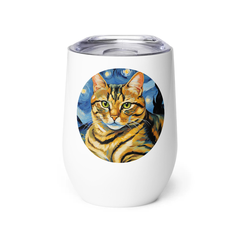 PugMug Custom Tabby Exotic Cat Wine Tumbler