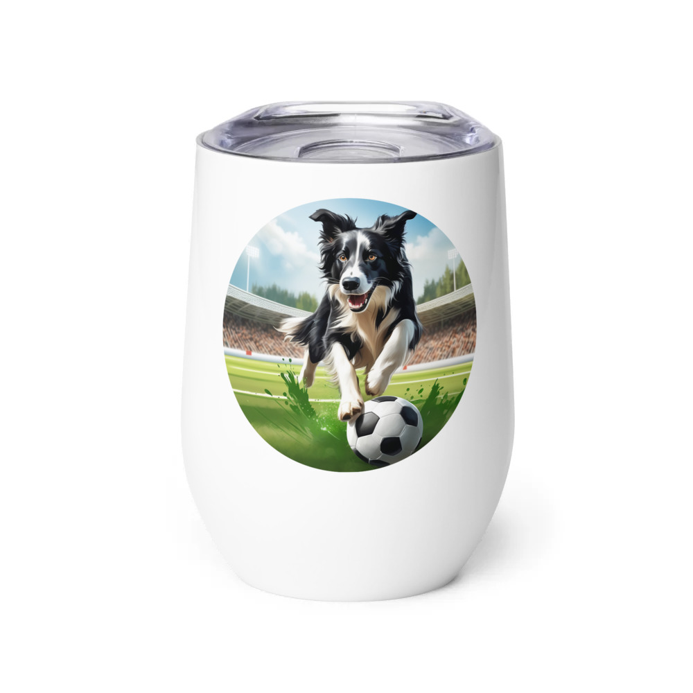 PugMug Custom Border Collie Wine Tumbler
