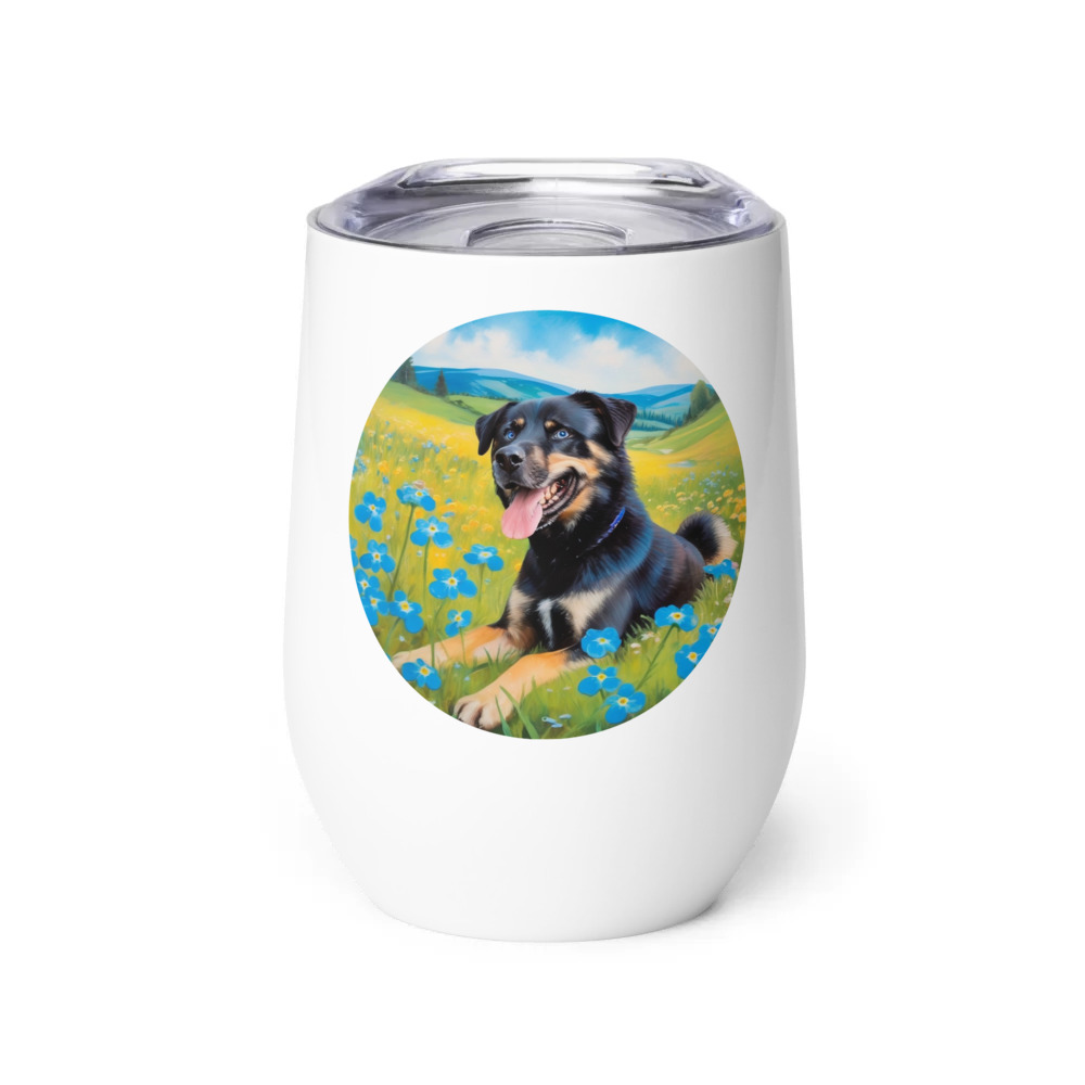 PugMug Custom Blue Wine Tumbler