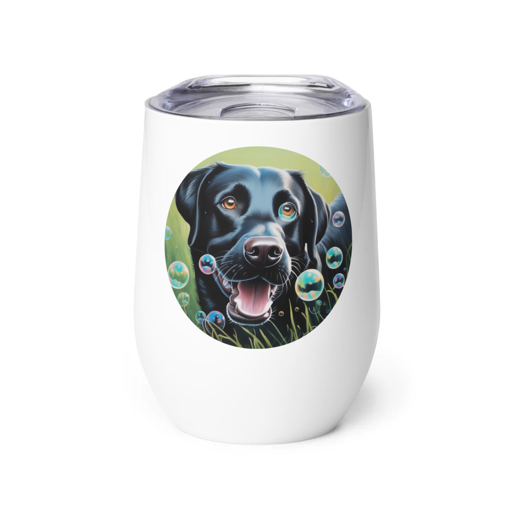 PugMug Custom Black Labrador Retriever Wine Tumbler