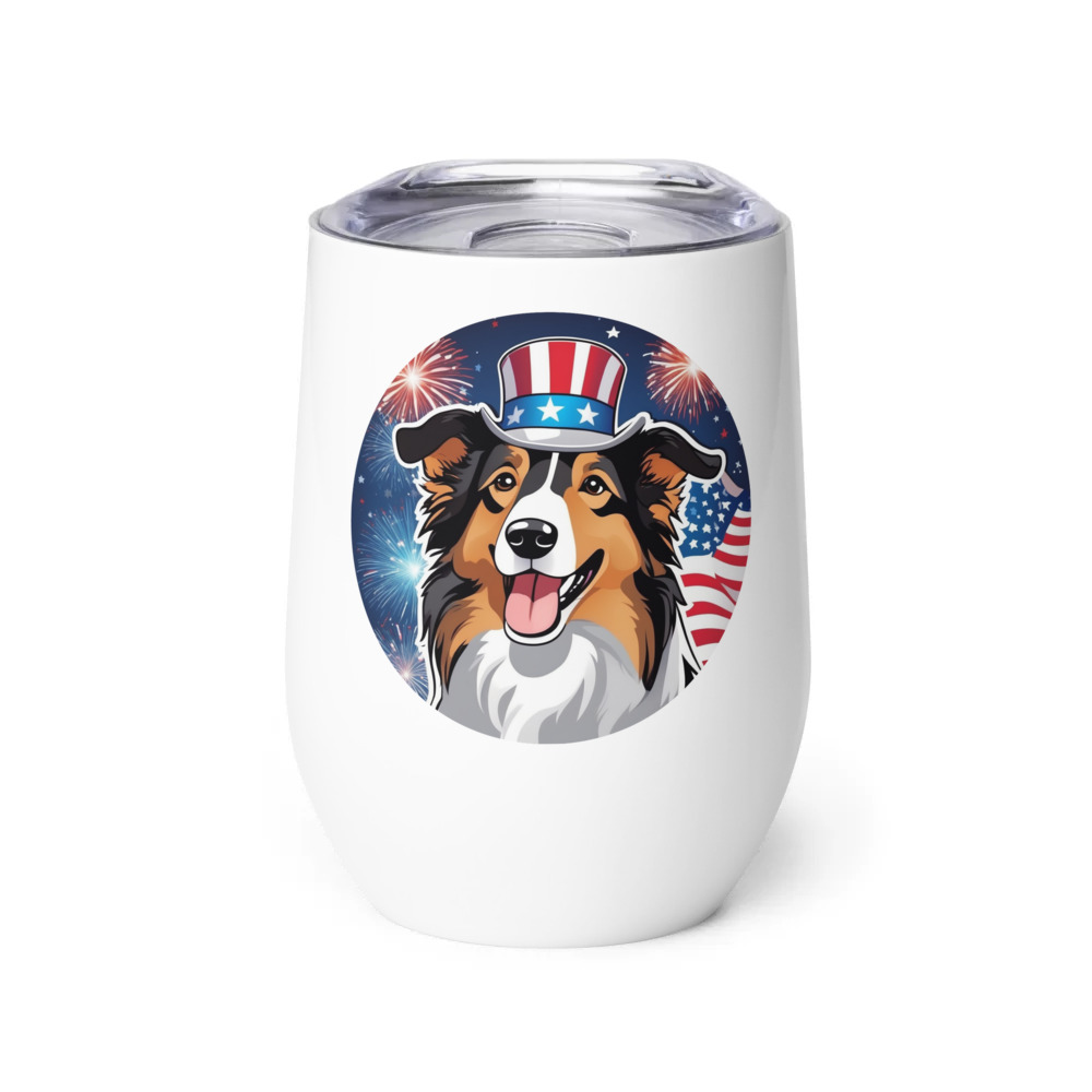 PugMug Custom Collie Wine Tumbler
