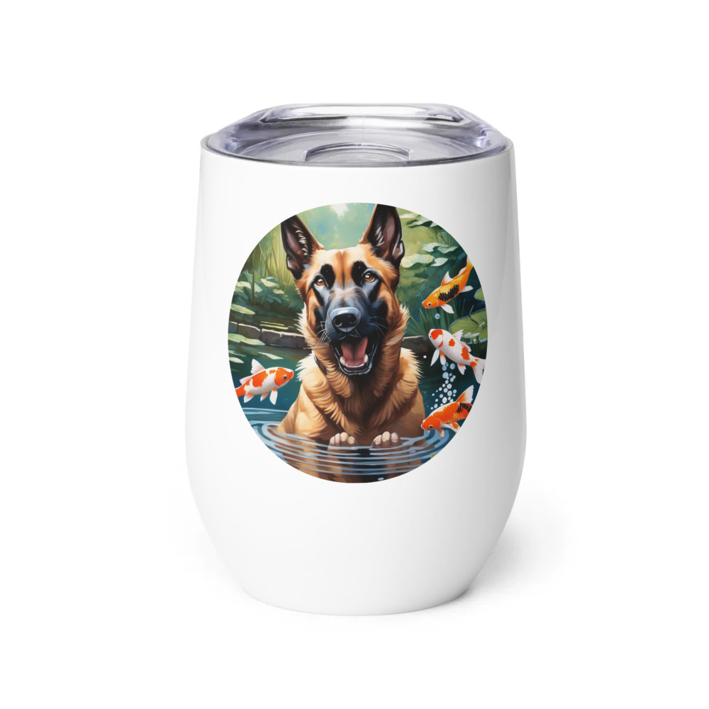 PugMug Custom Belgian Malinois Wine Tumbler