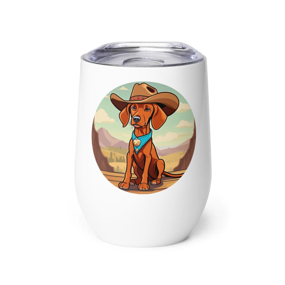 PugMug Custom Vizsla Wine Tumbler