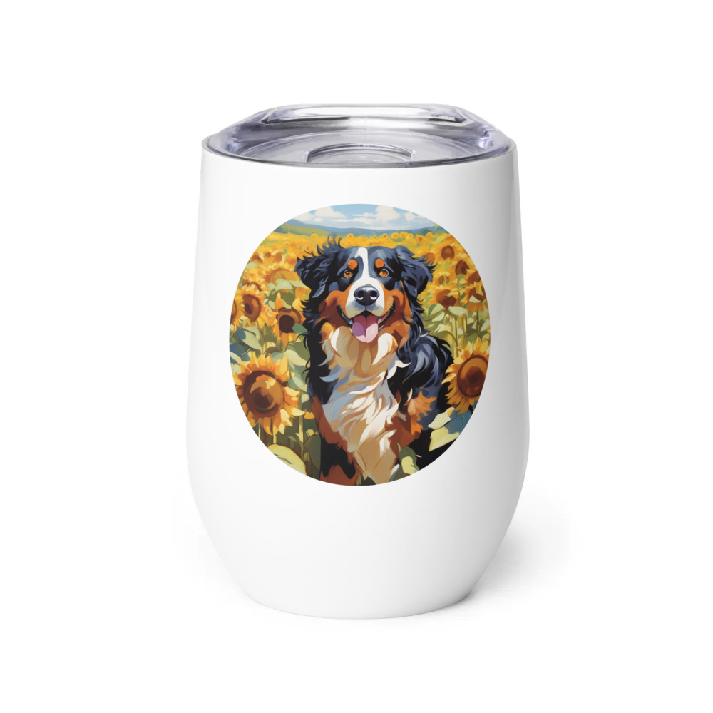 PugMug Custom Bernese Mountain Dog Wine Tumbler