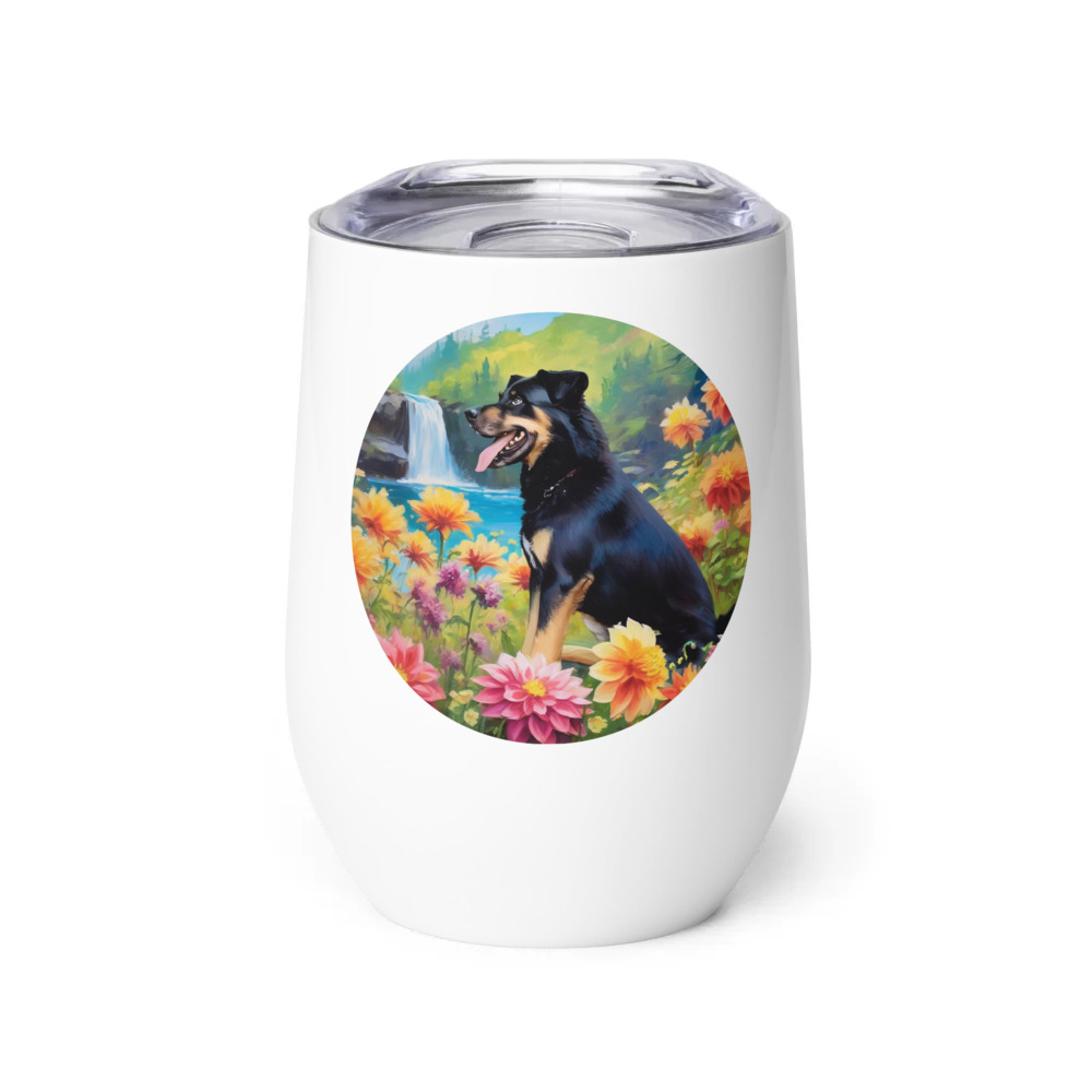 PugMug Custom Blue Wine Tumbler