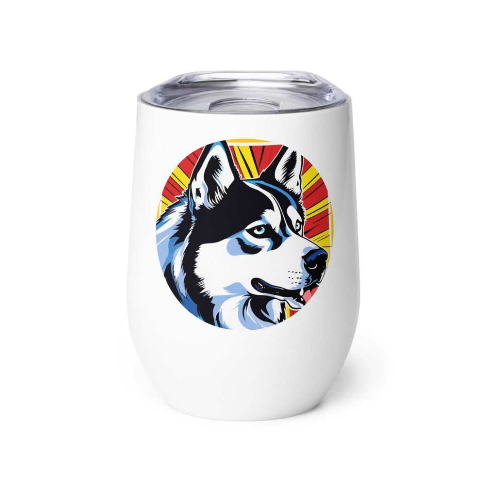 PugMug Custom Siberian Husky Wine Tumbler