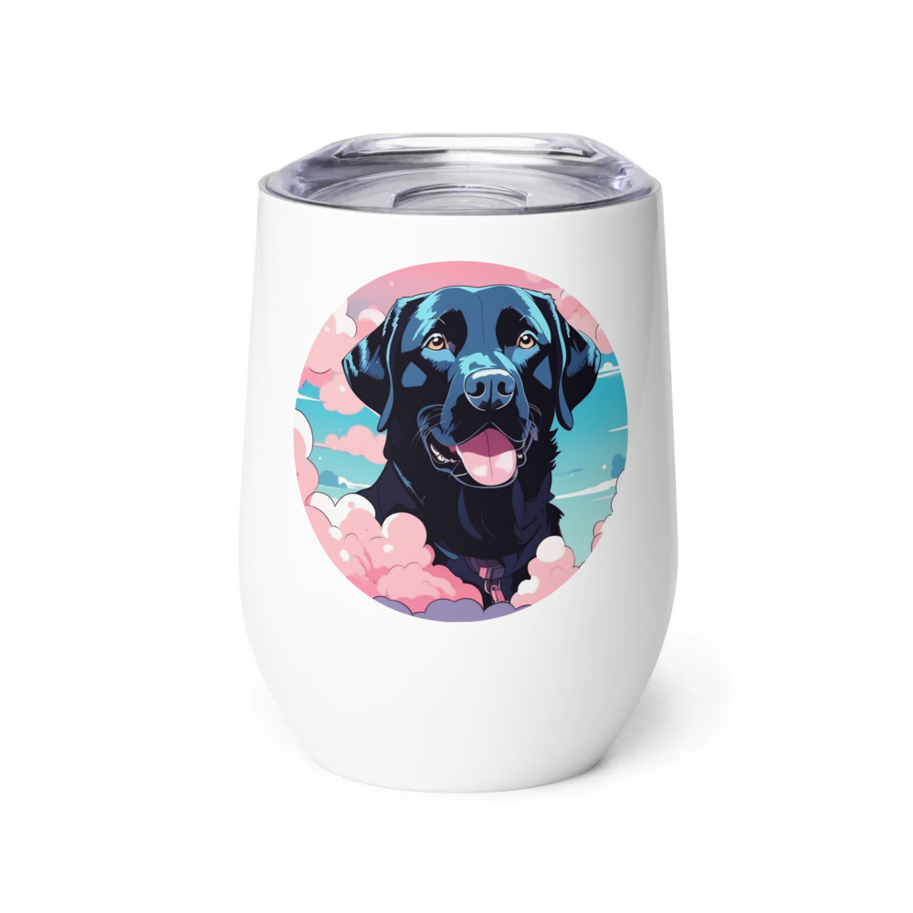 PugMug Custom Black Labrador Retriever Wine Tumbler